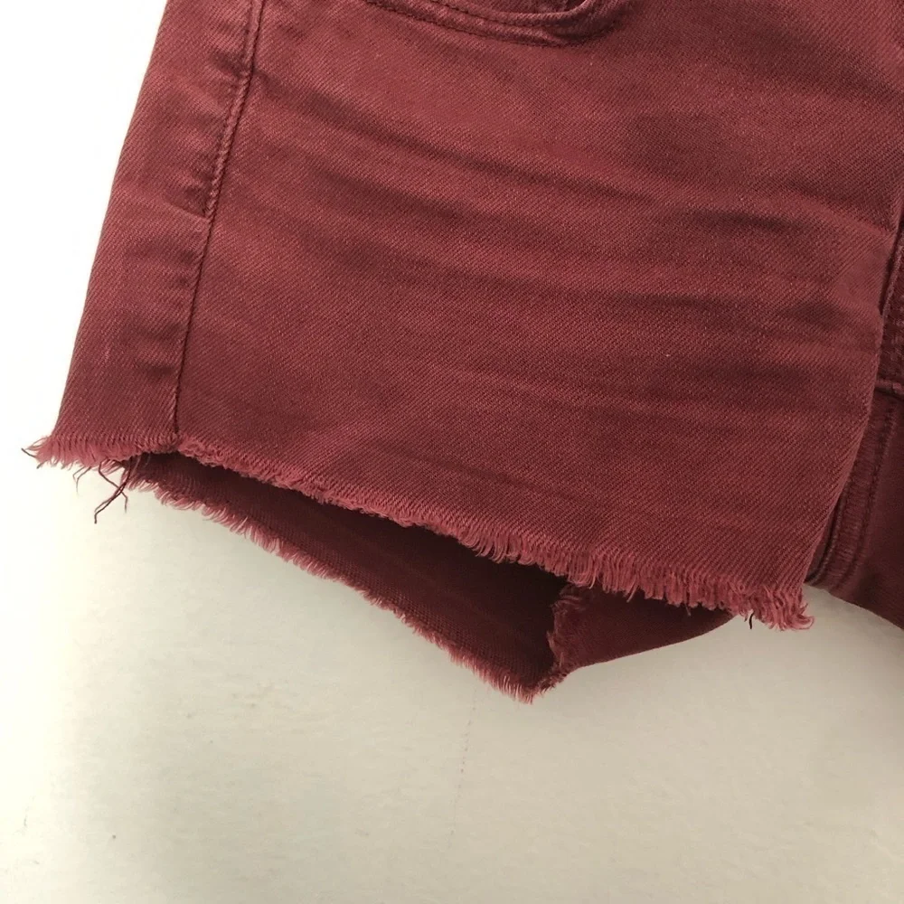 American Eagle Stretch Burgundy Cutoff Microshorts